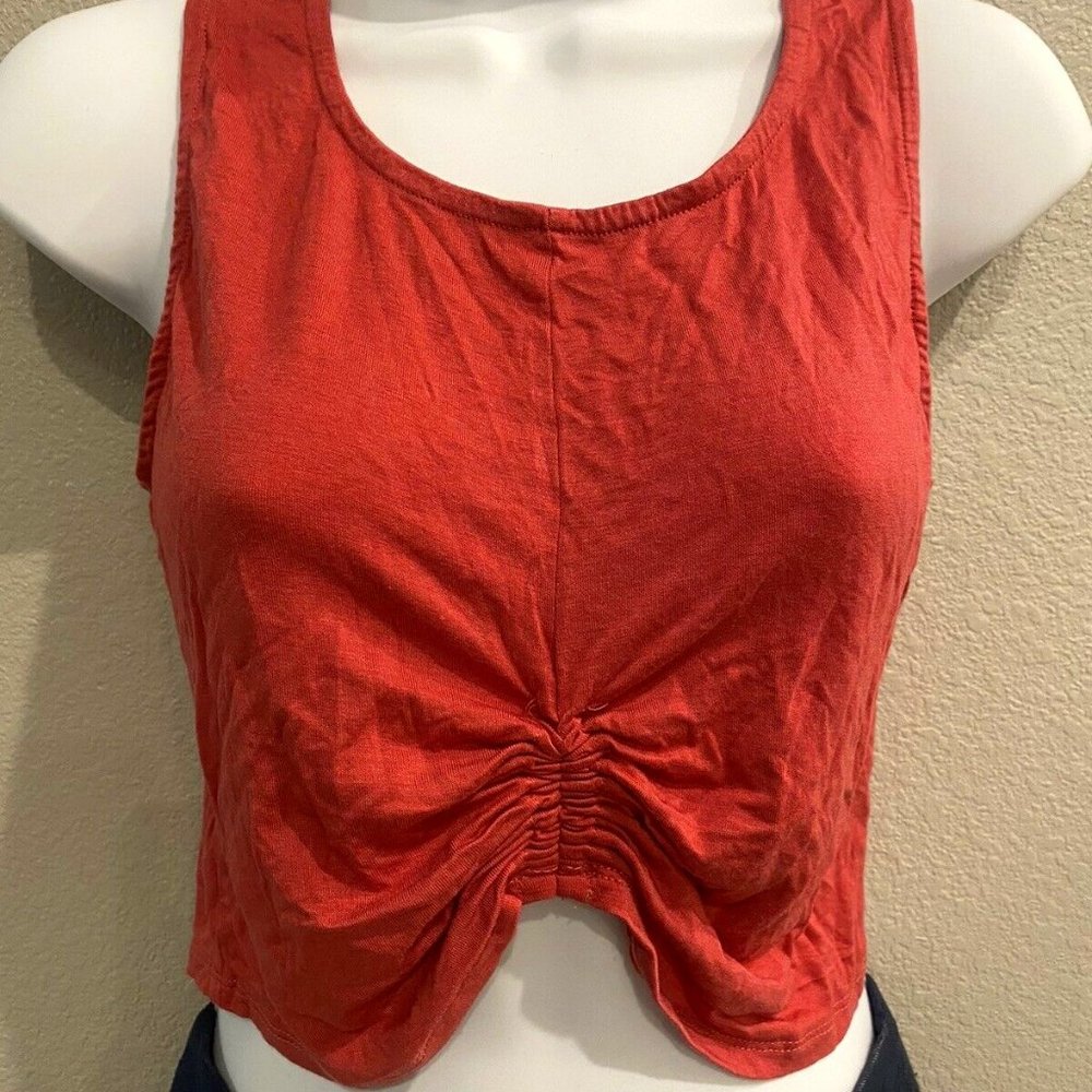 Charlotte Russe Salmon Orange Rouched Crop Top
